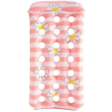 Imagem de Boia Rede Para Piscina flores Cama Flutuante Deitado, tamanho adulto 180x88cm Rafting de Piscina(rosa flores 180x88cm)