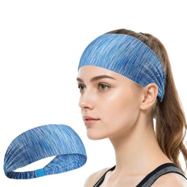 Imagem de Bandanas largas para mulheres antiderrapantes acessórios de cabelo bandanas torcidas para corrida e treino