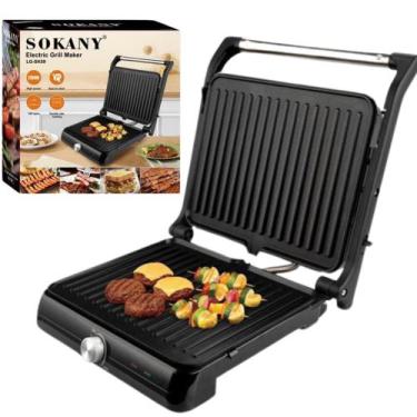 Imagem de Chapa Elétrica Multifuncional Grill Sokany 110v Antiaderente - bbless
