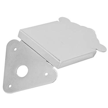Imagem de RiToEasysports Placa de Tração de Cabo de Bandolim Requintado de Aço para 8, 10 ou 12 Cordas de Extremidade de Laço, Acessórios de Instrumento Musical (QB08 cor cromada sem flores)