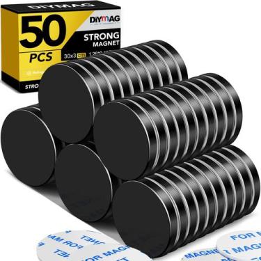 Imagem de Ímãs de disco de neodímio DIYMAG pretos de 3,2 cm de diâmetro, pacote 