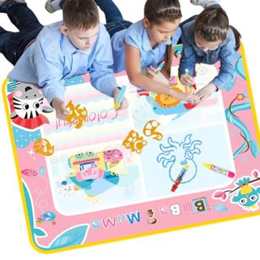Imagem de Tapete De Atividades Infantil Grande Interativo Educativo Para Pintar Desenhar Lousa Mágica Montessori 2 Canetas Mágicas Água Reutilizável (Pássaros)
