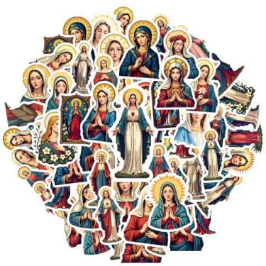 Imagem de 50 peças de adesivos religiosos santa devoção paz professor recompensa adesivos angélicos pacote de adesivos para telefone faça você mesmo, guitarra, notebook, mala de viagem, copo faça você mesmo