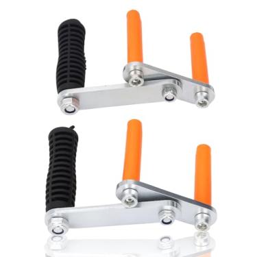 Imagem de Oumefar 2 peças de suporte de grampo de painel, ferramenta de elevação portátil resistente de aço inoxidável para drywall azulejo de vidro compensado trabalhadores da construção civil 53 mm abertura