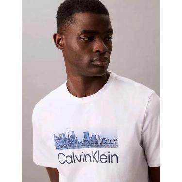 Imagem de Camiseta Calvin Klein Arranha-Céu Branca - 40BM42-110-Masculino