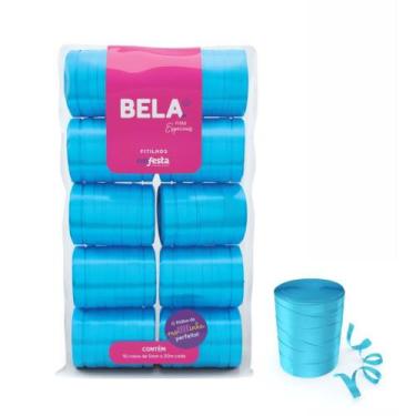 Imagem de Fitilho 5MM X 50M Azul Claro - Pacote com 10 Unidades - Emfesta