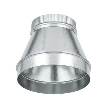 Imagem de ZOWZEA Redutor de dutos de 25,4 cm a 15,2 cm redutor de dutos de ar aumentador de duto de ar adaptador de duto de ar ou redutor de tubo de metal redondo para sistemas de ventilação de banheiro e