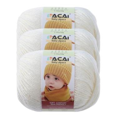 Imagem de Fio macio para bebê, 30% alpaca 70% poliéster, hipoalergênico, lavável, lavável na máquina, lã de bebê, ideal para tricô, crochê, cobertores de bebê, roupas e acessórios para recém-nascidos, 50 g por