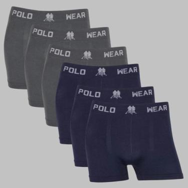 Imagem de kit 6 Cuecas Boxer Masculina Polo Wear Lisa Premium Original, 3cinza, 
