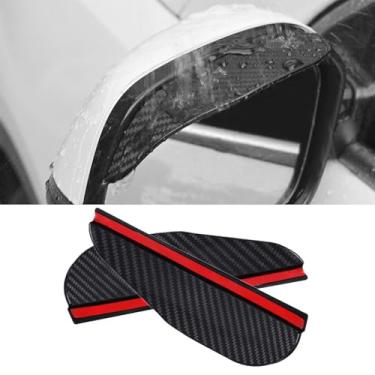 Imagem de 2 peças espelho retrovisor de carro protetor de viseira de chuva, universal para carros, caminhões e SUVs (preto)