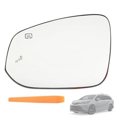 Imagem de Magimaker Vidro espelhado do lado esquerdo do motorista com BSD aquecido adequado para Toyota Sienna (EUA) 2021 2022 2023 2024 2025 retrovisor de substituição com detecção de ponto cego e placa de