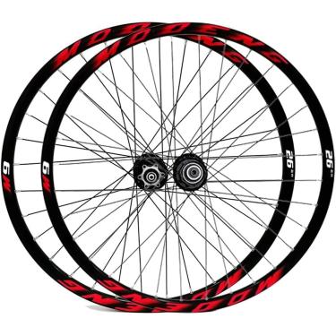 Imagem de Conjunto De Rodas Para Mountain Bike 26 27,5 29 Ih Conjunto De Rodas Para Mountain Bike Com Liberação Rápida Freio A Disco Aro 32h Rodas Dianteiras Traseiras Para Cassete De Vel, Red, 29inch