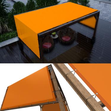 Imagem de ColourTree Capa de substituição de toldo de pérgola impermeável laranja de 3,5 x 45,7 m UPF50, tecido de grau comercial 260 GSM para pátio externo, jardim, deck, quintal (fazemos tamanho