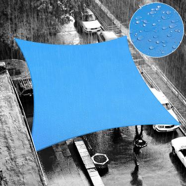 Imagem de ShadeMart 1,5 m x 1,5 m azul à prova d'água sombra sombra sombra sol vela tamanho personalizado abrigo de toldo resistente à água, 95% de bloqueio UV para pátio ao ar livre jardim garagem