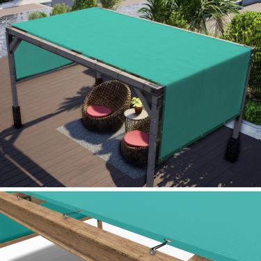 Imagem de ColourTree Cobertura de substituição de toldo de pérgula turquesa de 2,8 m x 58 cm, UPF50, tecido de grau comercial 260 GSM para pátio ao ar livre, jardim, deck, quintal (fazemos tamanho