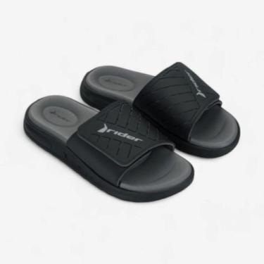 Imagem de Chinelo Rider Masculino Slide Preto Cinza, Preto, Preto, Cinza, 43