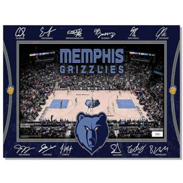 Imagem de BILVAZOG Pôster de basquete Grizzlies para fãs de festa de aniversário infantil Gitfs-2025 Cartazes de quadra de assinatura - Impressão em tela para decoração de quarto de menino