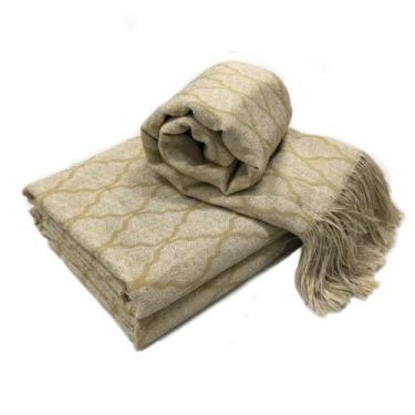 Imagem de Xale Manta Para Sofa Decorativo Com Franja 3 lugares 1,40 x 2,10 Jacqu