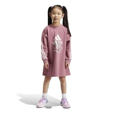 Imagem de adidas Vestido infantil da Minnie e Margarida da Disney, Pré-amado carmesim/Sandy Pink Met./Sandy Pink, 2 Anos