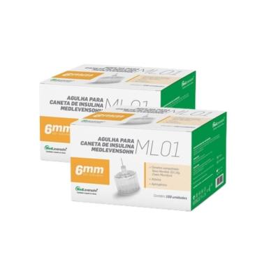 Imagem de Kit Com 2 Caixas Agulha Caneta Insulina 6mm Medlevensohn