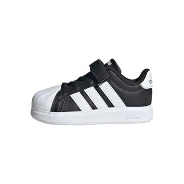 Imagem de adidas Tênis infantil Streetalk elástico de renda e alça, Preto/branco/branco, 19