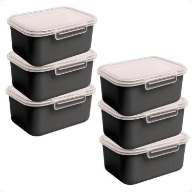 Imagem de Kit 10 Potes Marmita Hermético Plástica 750ml Para Frutas e Refeições 