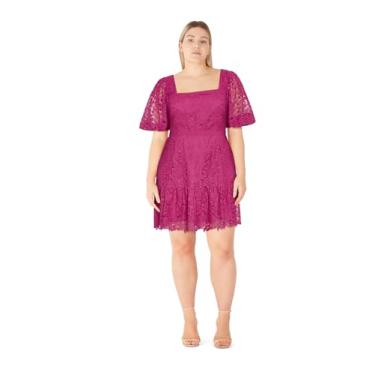 Imagem de City Chic Vestido coquetel feminino plus size - Rivera Lace, Lilás, 48