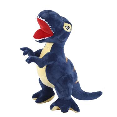 Imagem de Boneca de dinossauro T-Rex de desenho animado de pelúcia azul 45 cm para crianças