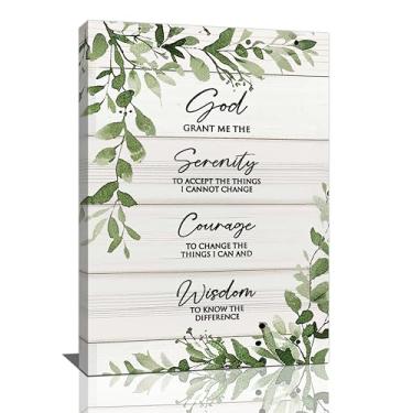 Imagem de Viorise Arte de parede de oração serenidade versículo bíblico cristão decoração de parede escritura religiosa tela imagens pintura arte decoração para banheiro quarto sala de estar escritório 40.6 cm