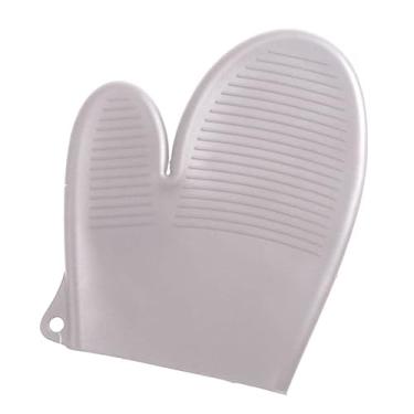 Imagem de Luva Térmica de Silicone Antiderrapante – Proteção Total para Panelas e Assadeiras Quentes – 4 Cores Disponíveis (cinza claro)