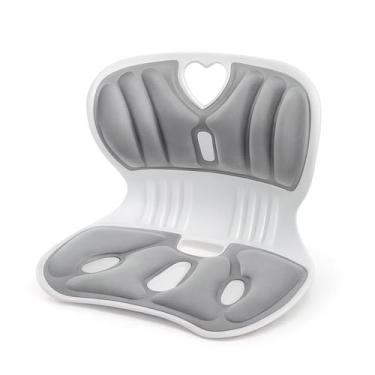 Imagem de Almofada Ergonômica Com Apoio Lombar, Estofada Para Cadeira, Preta e Branca, Design Ortopédico, Suporte Para Costas, cor sortida