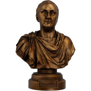Imagem de Estátua Busto Plínio, o Velho - Naturalista Romano (Cobre Antigo)