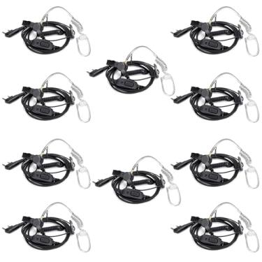 Imagem de Retevis Fone de ouvido Walkie Talkie com microfone, fone de ouvido de tubo acústico de 2 pinos, compatível com rádios bidirecionais Retevis RT22 RT21 H-777 RT68 pxton Arcshell, fone de ouvido de rádio 2 vias com design de bobina (pacote com 10)