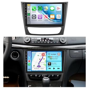 Imagem de 4G + 64G, rádio para Mercedes Benz E Class W211 E200 CLS W219 2002-2009 estéreo de carro, sem fio Carplay Android Auto, 5.0Bluetooth DSP 32EQ, tela sensível ao toque IPS de 9 polegadas 1280 x 720P