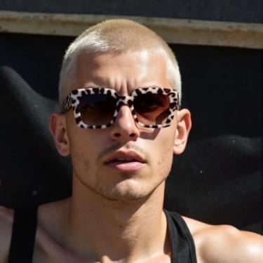 Imagem de Óculos de sol vintage feminino masculino quadrado armação grande óculos de sol feminino retrô óculos de sol moda óculos de sol olho de gato