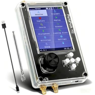 Imagem de Portapack H2 Kit de rádio definido por software com antenas, 3,2 polegadas TFT 1MHz-6GHz Professional Wireless Radio Transceptor, Capture Replay para transceptor de rádio de comunicação