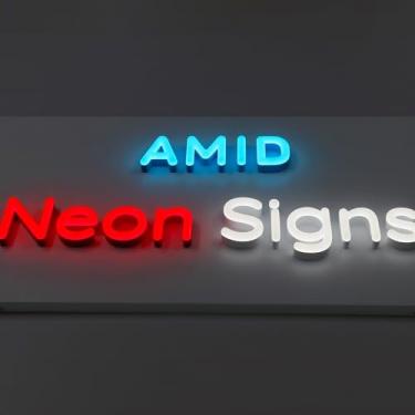 Imagem de Placa neon de LED com letra de canal personalizada, operada por bateria, plug-in ou com fio, montada em painel traseiro colorido personalizado