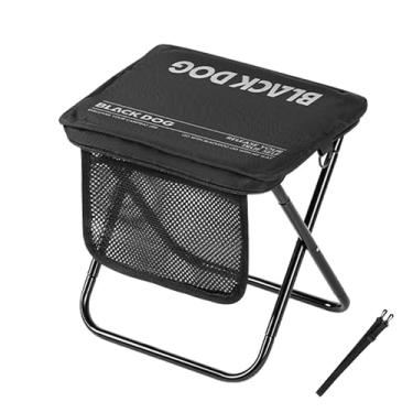 Imagem de Banqueta dobrável Blackdog ultraleve de 28 cm – Cadeira compacta de acampamento de 300 kg, estrutura em X de liga de alumínio com capacidade de 120 kg para caminhadas, pesca, churrasco