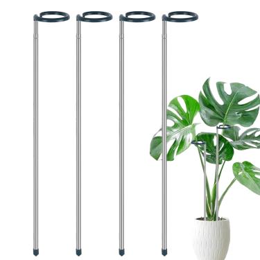 Imagem de Rrlihjgu Estacas De Suporte Para Plantas, Suporte Telescópico para Plantas Trepadeiras, 4 Unidades Acessórios Jardim Interior Exterior Resistente, Para Flores Roseira Vinha Tomateiro Vaso