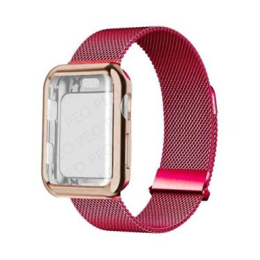 Imagem de Pulseira De Metal Com Fecho Magnético Para Apple Watch, 45mm 44mm 38mm