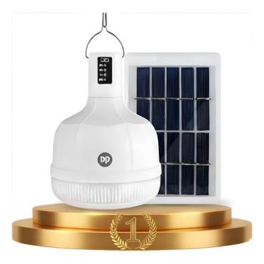 Imagem de Lâmpada Solar de Emergência 38W com Bateria 4000mAh Recarregável Via L