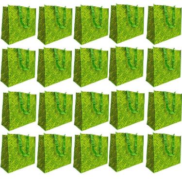 Imagem de Bolsa Ecobag Sacola De Ombro Ecologica Retornavel Kit 20 Uni Mercado Compras Alças Dobravel Portatil Resistente