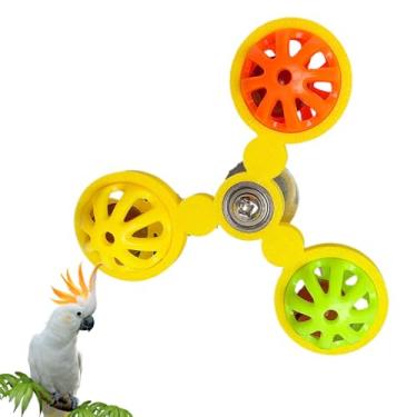 Imagem de Brinquedos de calopsita, bola giratória de cacatua para gaiola de pássaros, brinquedos interativos estimulação de calopsita para exercícios, alívio do tédio, estimulação de brincadeiras, arara