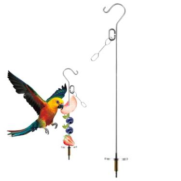 Imagem de Suporte de comida para pássaros | Suporte de comida de aço inoxidável para espeto de frutas de papagaio - Brinquedo de enriquecimento de decoração de gaiola, companheiro de animais de estimação para