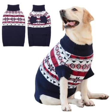 Imagem de IECOii Suéter extra grande para cães, gola rolê, tamanho grande, 5GG, malha de Natal, roupas de inverno para clima frio, moletom de malha para meninas e meninos para dogue alemão, 5GG