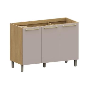 Imagem de Balcão Cozinha P/ Pia 120cm 3 Pts S/ Tampo Elegance Luciane