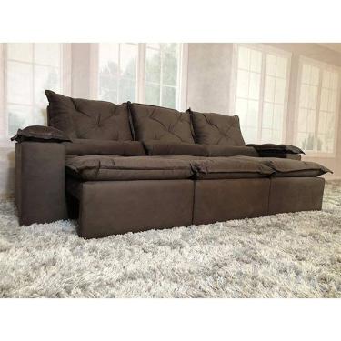 Imagem de Sofá Retrátil Reclinável 2,70 m Marrom 200 Athenas