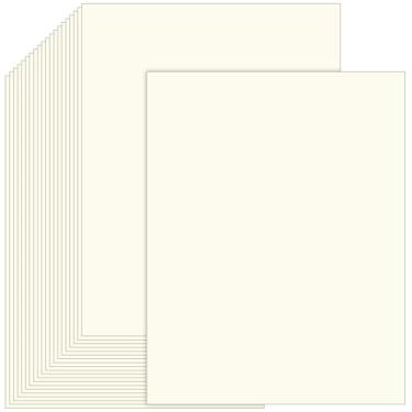 Imagem de 100 folhas de cartolina creme 8,5 x 5,4 kg de espessura marfim cartolina papel para impressão de cartões, impressão de escritório, certificado