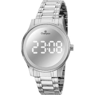 Imagem de Relógio Champion Feminino Espelhado Prata Led Branco CH40115Q-Feminino