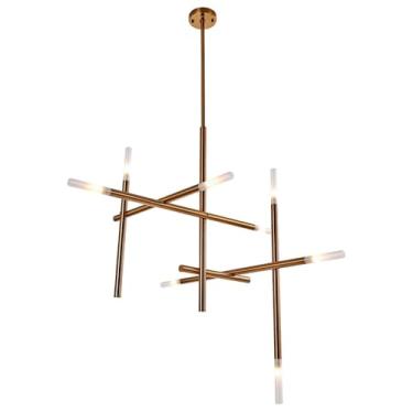 Imagem de PENDENTE MALAGUETA DE METAL e VIDRO DOURADO E BRANCO